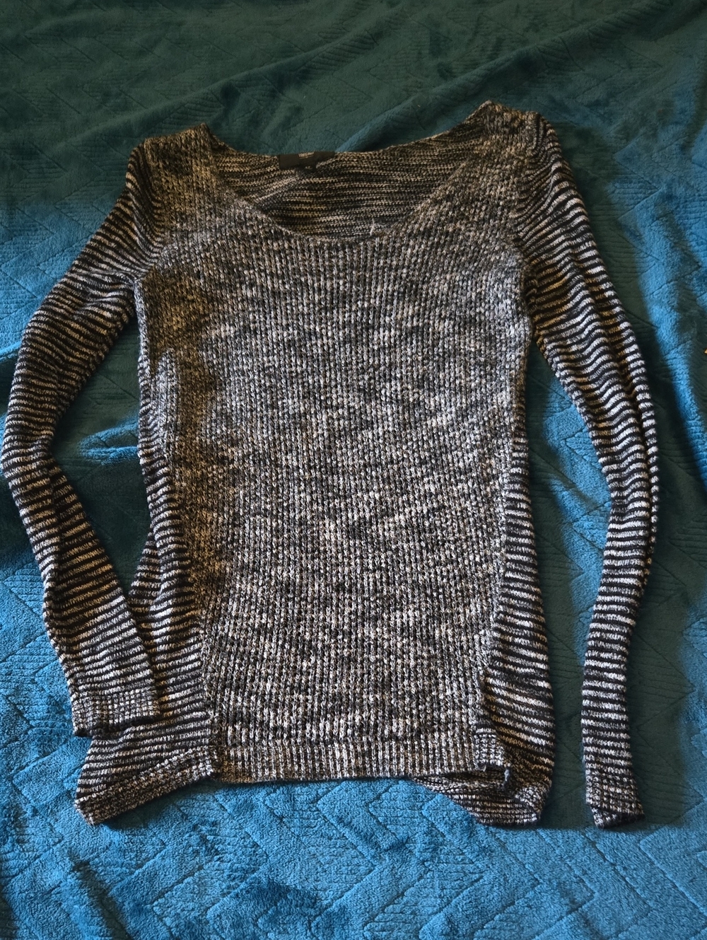 Mossimo Supply Co. Black and White Marled Scoop Neck Sweater